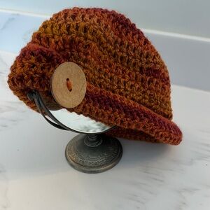 Handmade Crochet Hat with Button